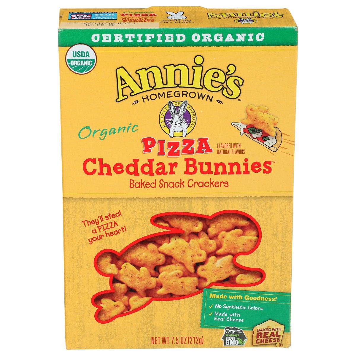 ANNIES HOMEGROWN: Organic Pizza Cheddar Bunnies, 7.5 oz - #tag1# - #tag2#