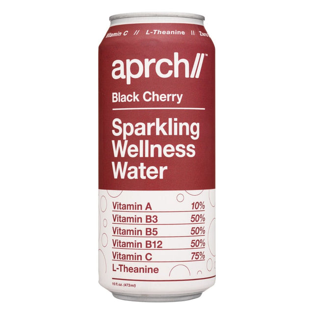 APRCH: Black Cherry Sparkling Wellness Water, 16 fo - #tag1# - #tag2#