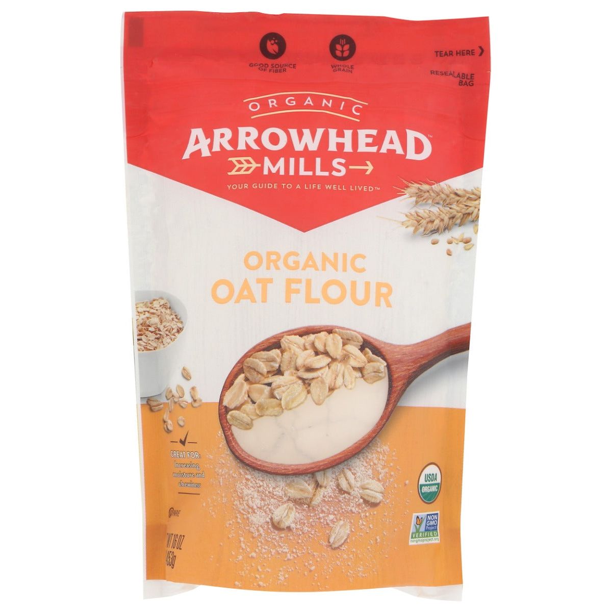 ARROWHEAD MILLS: Organic Oat Flour, 16 oz - #tag1# - #tag2#
