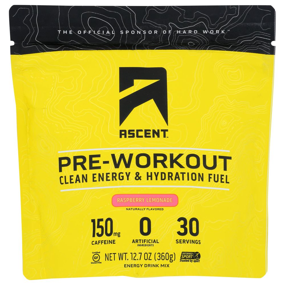 ASCENT: Preworkout Raspberry Lemonade, 12.7 oz - #tag1# - #tag2#