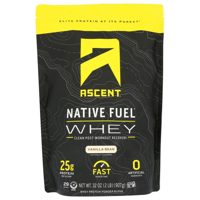 ASCENT: Whey Protein Native Vanil, 2 lb - #tag1# - #tag2#