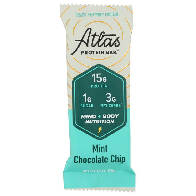 ATLAS BARS: Mint Chocolate Chip Protein Bar, 1.9 oz - #tag1# - #tag2#