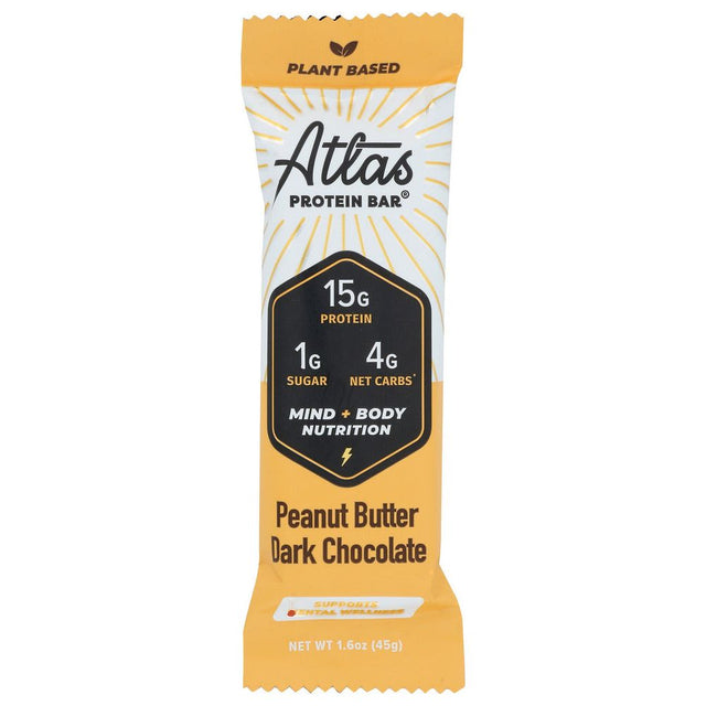 ATLAS PLANT BASED BAR: Peanut Butter Dark Chocolate Bar, 1.6 oz - #tag1# - #tag2#