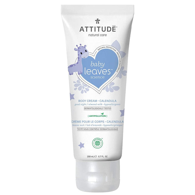 ATTITUDE: Baby Leaves Almond Milk Calendula Body Cream, 10 oz - #tag1# - #tag2#