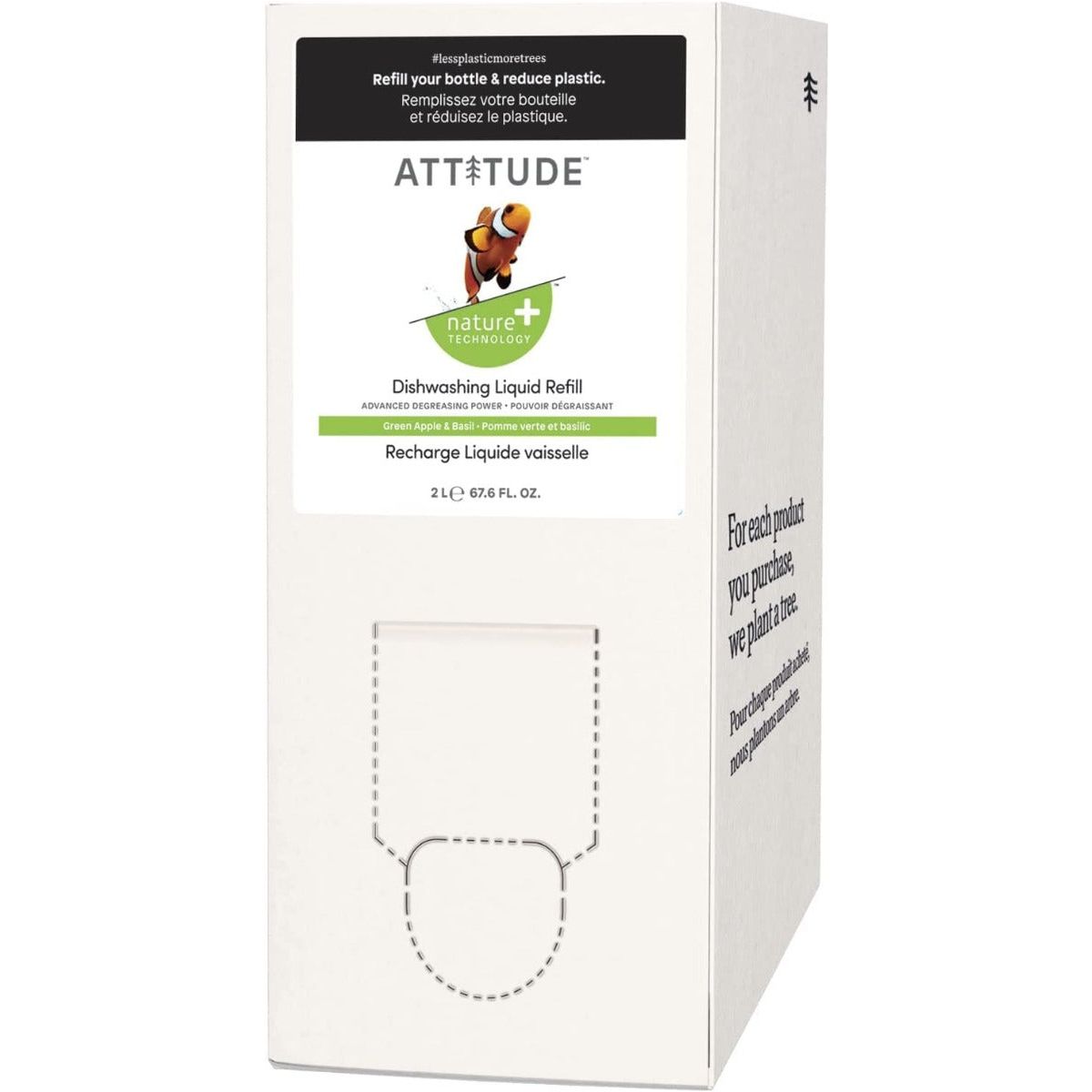 ATTITUDE: Green Apple & Basil Dishwashing Liquid Refill, 67.6 oz - #tag1# - #tag2#