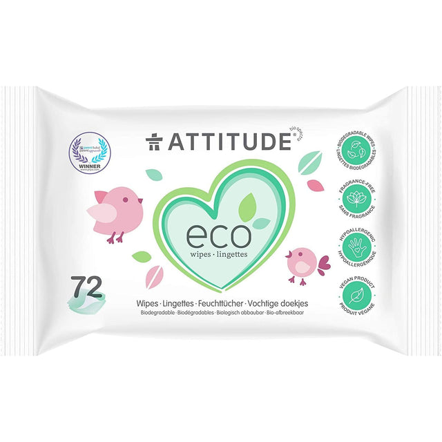 ATTITUDE: Wipes Eco Baby, 72 un - #tag1# - #tag2#