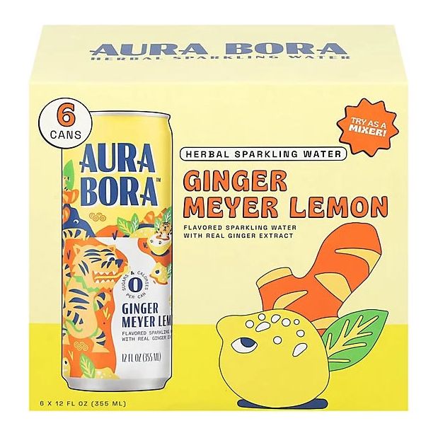 AURA BORA: Ginger Meyer Lemon Sparkling Water, 72 fo - #tag1# - #tag2#