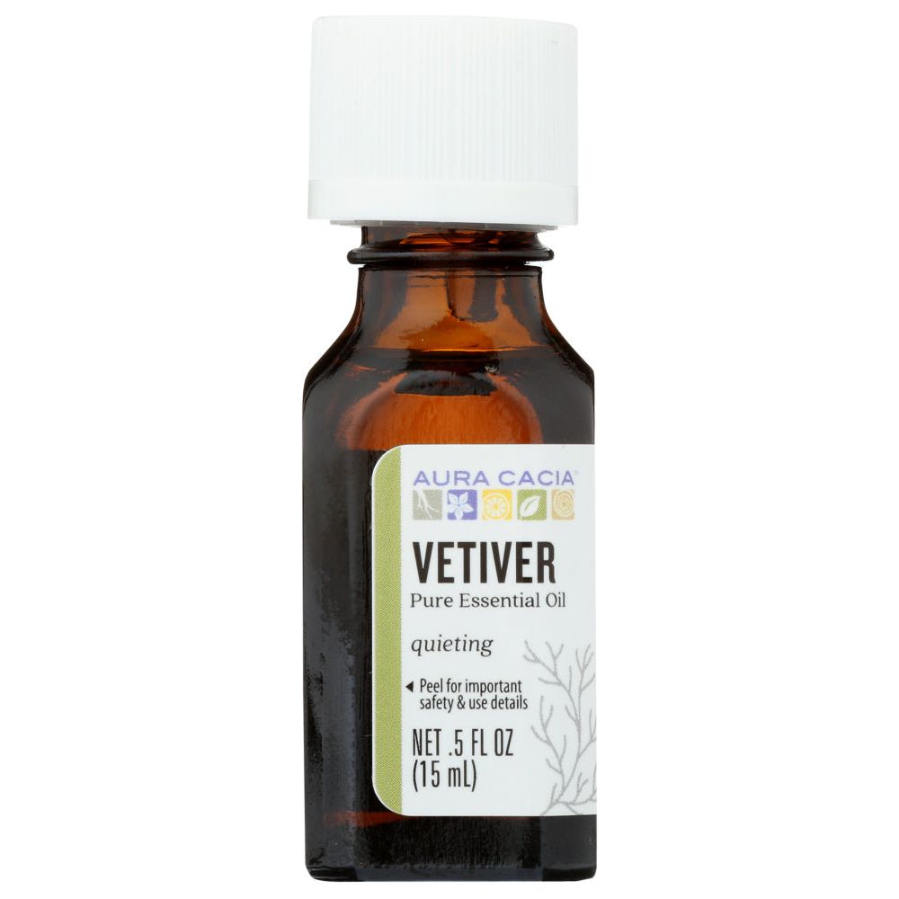 AURA CACIA: 100% Pure Essential Oil Vetiver, 0.5 Oz - #tag1# - #tag2#