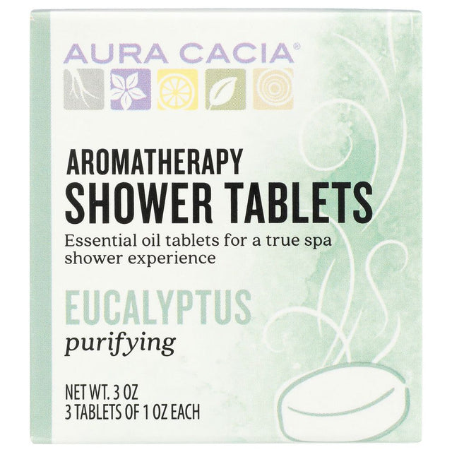 AURA CACIA: Aromatherapy Shower Tablets Purifying Eucalyptus 3 tablets (1 oz each), 3 oz - #tag1# - #tag2#