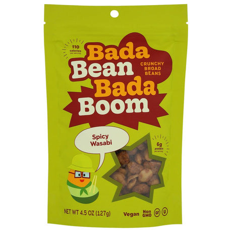 BADA BEAN BADA BOOM: Spicy Wasabi Crunchy Broad Beans, 4.5 oz - #tag1# - #tag2#