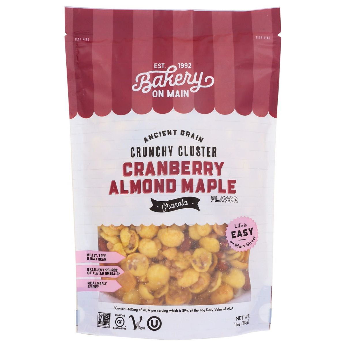 BAKERY ON MAIN: Cranberry Almond Maple Granola, 11 oz - #tag1# - #tag2#