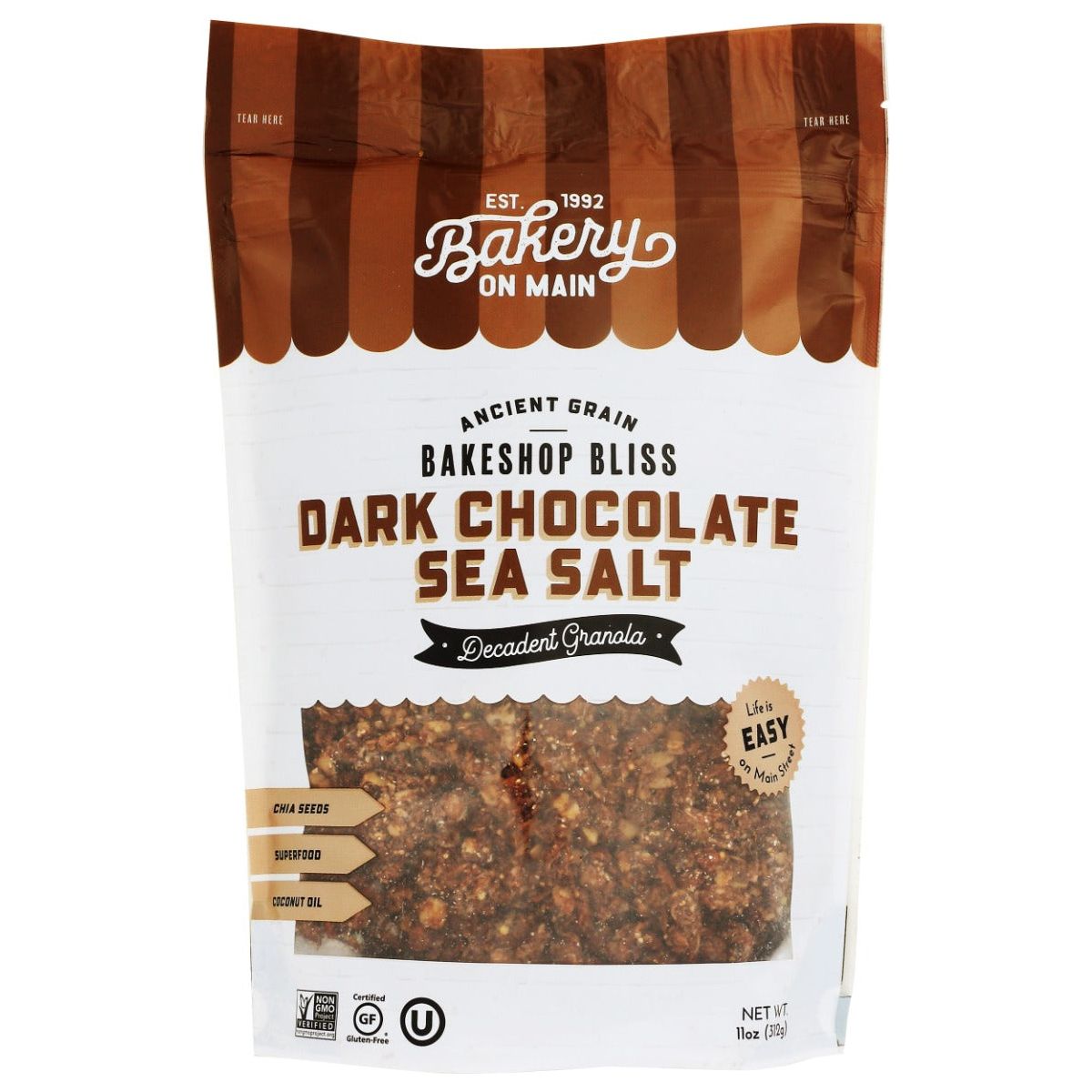 BAKERY ON MAIN: Dark Chocolate Sea Salt Granola, 11 oz - #tag1# - #tag2#