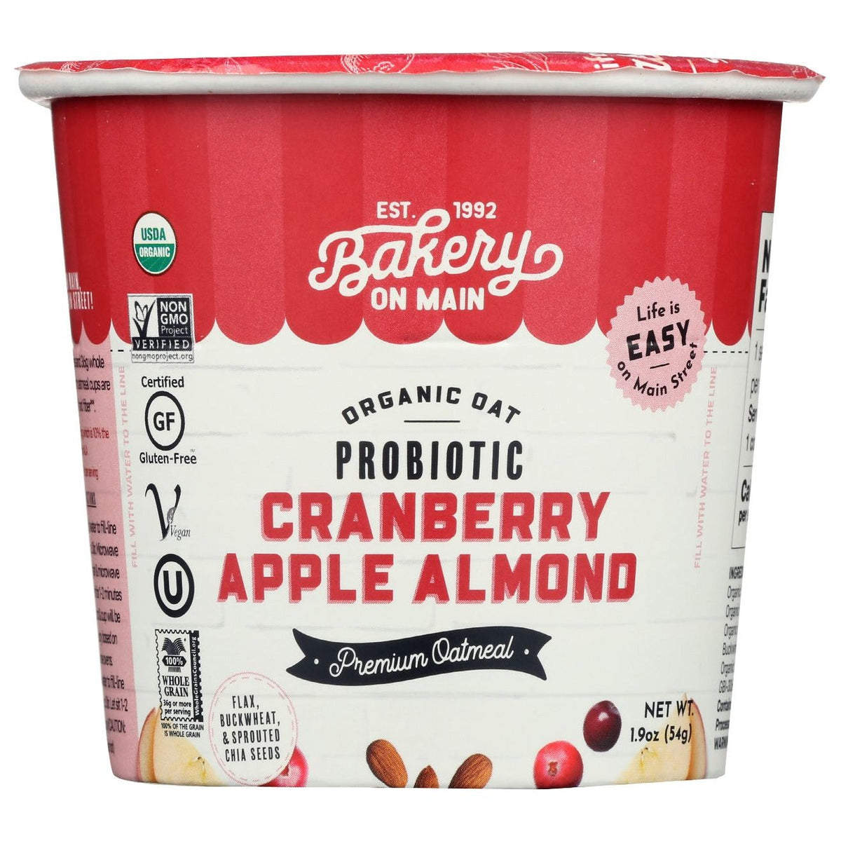 BAKERY ON MAIN: Oatmeal Cup Crn Ap Almn, 1.9 oz - #tag1# - #tag2#
