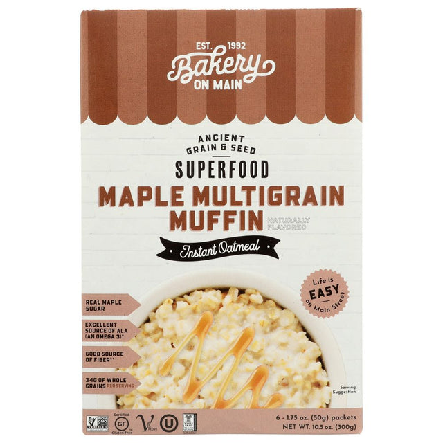 BAKERY ON MAIN: Oatmeal Inst Gf Mpl Mltgrn Muffin 6Ct, 10.56 oz - #tag1# - #tag2#