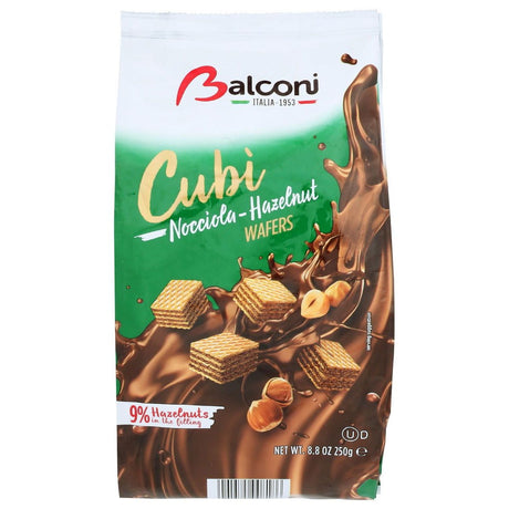 BALCONI: Wafer Cubi Hazelnut, 250 gm - #tag1# - #tag2#
