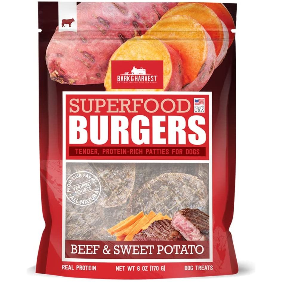 BARK AND HARVEST: Beef & Sweet Potato Superfood Burgers, 6 oz - #tag1# - #tag2#