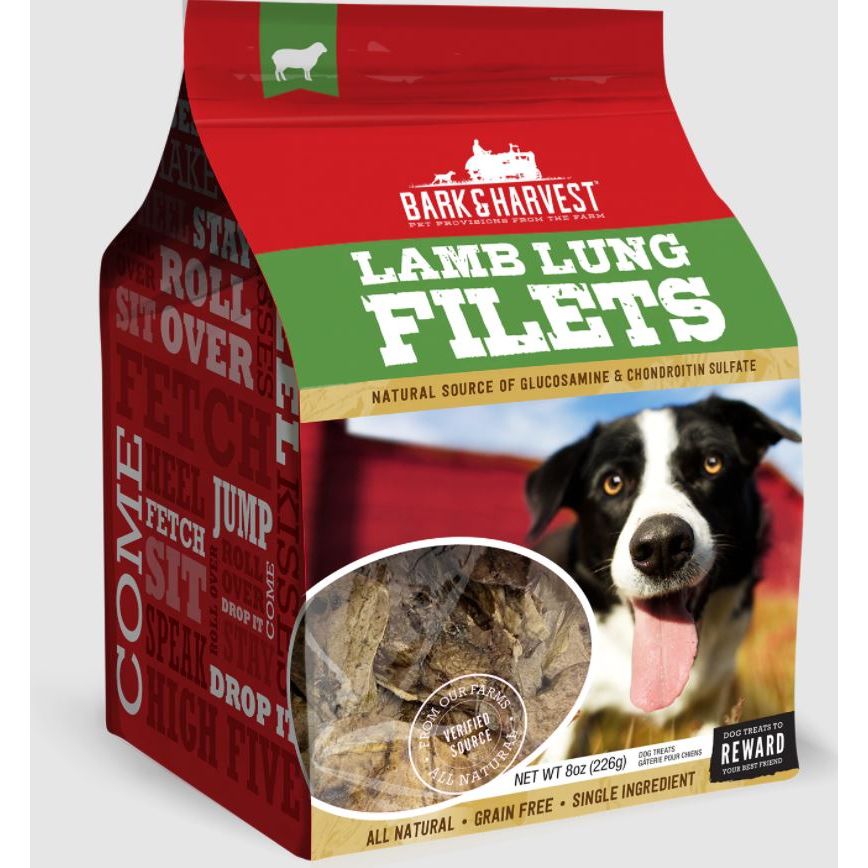 BARK AND HARVEST: Lamb Lung Filet Dog Chews, 8 oz - #tag1# - #tag2#