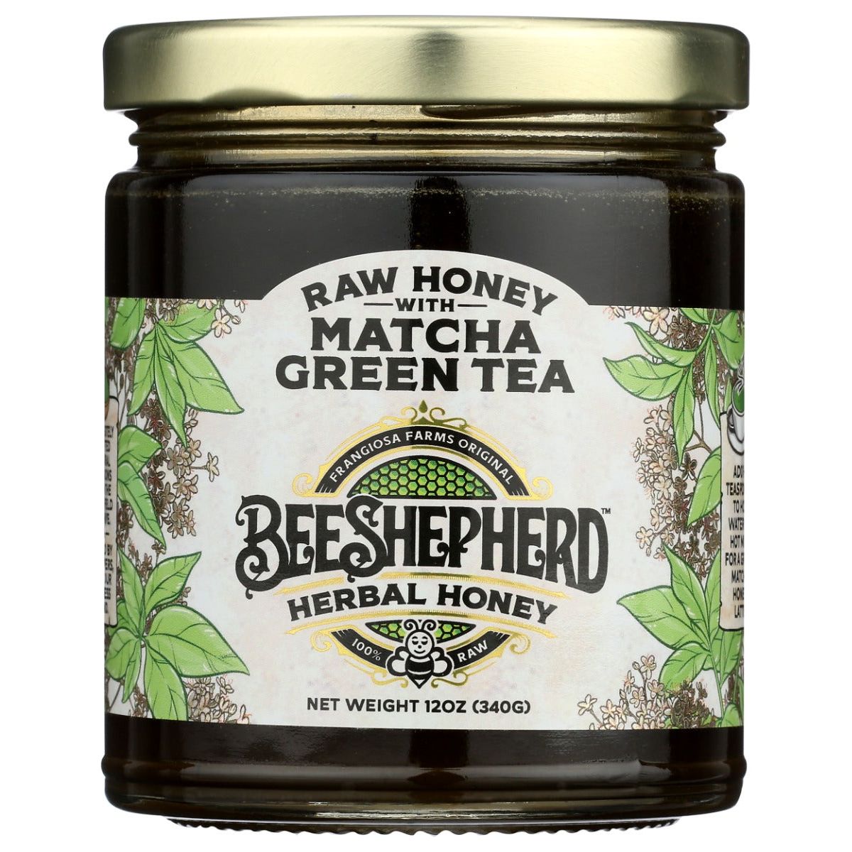BEE SHEPHERD: Matcha Green Tea Raw Honey, 12 oz - #tag1# - #tag2#