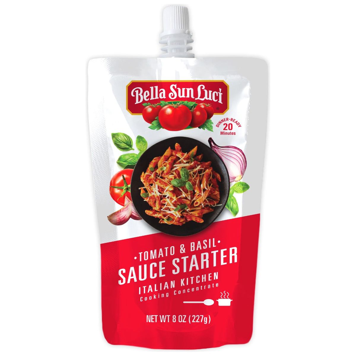 BELLA SUN LUCI: Tomato and Basil Sauce Starter, 8 oz - #tag1# - #tag2#