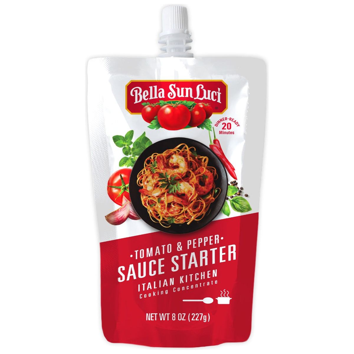 BELLA SUN LUCI: Tomato and Pepper Sauce Starter, 8 oz - #tag1# - #tag2#