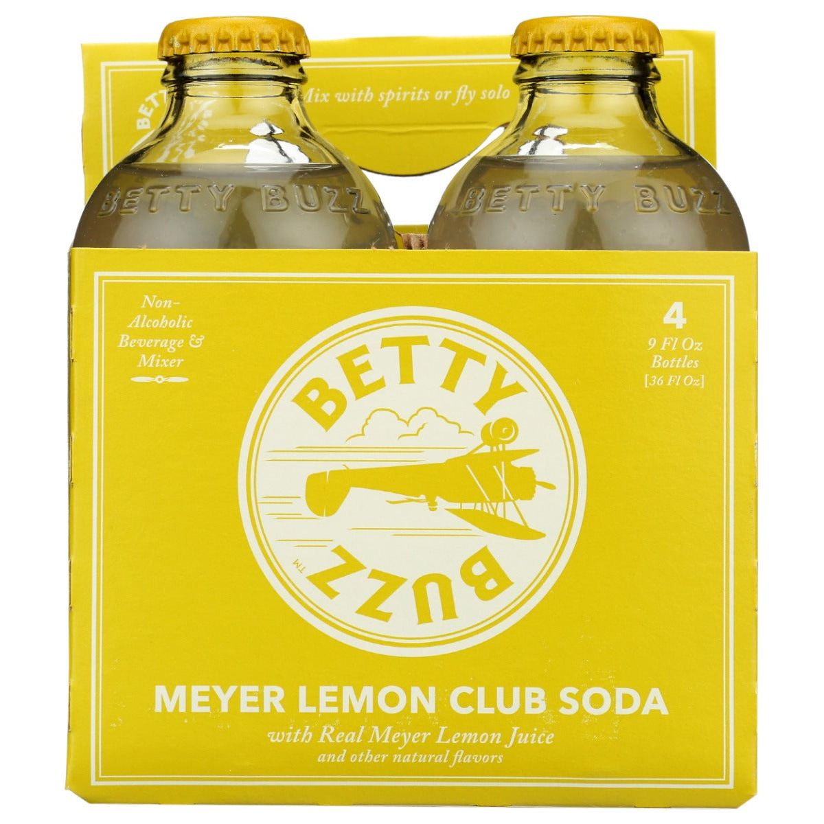 BETTY BUZZ: Meyer Lemon Club Soda Bottles 4Pk, 36 fo - #tag1# - #tag2#