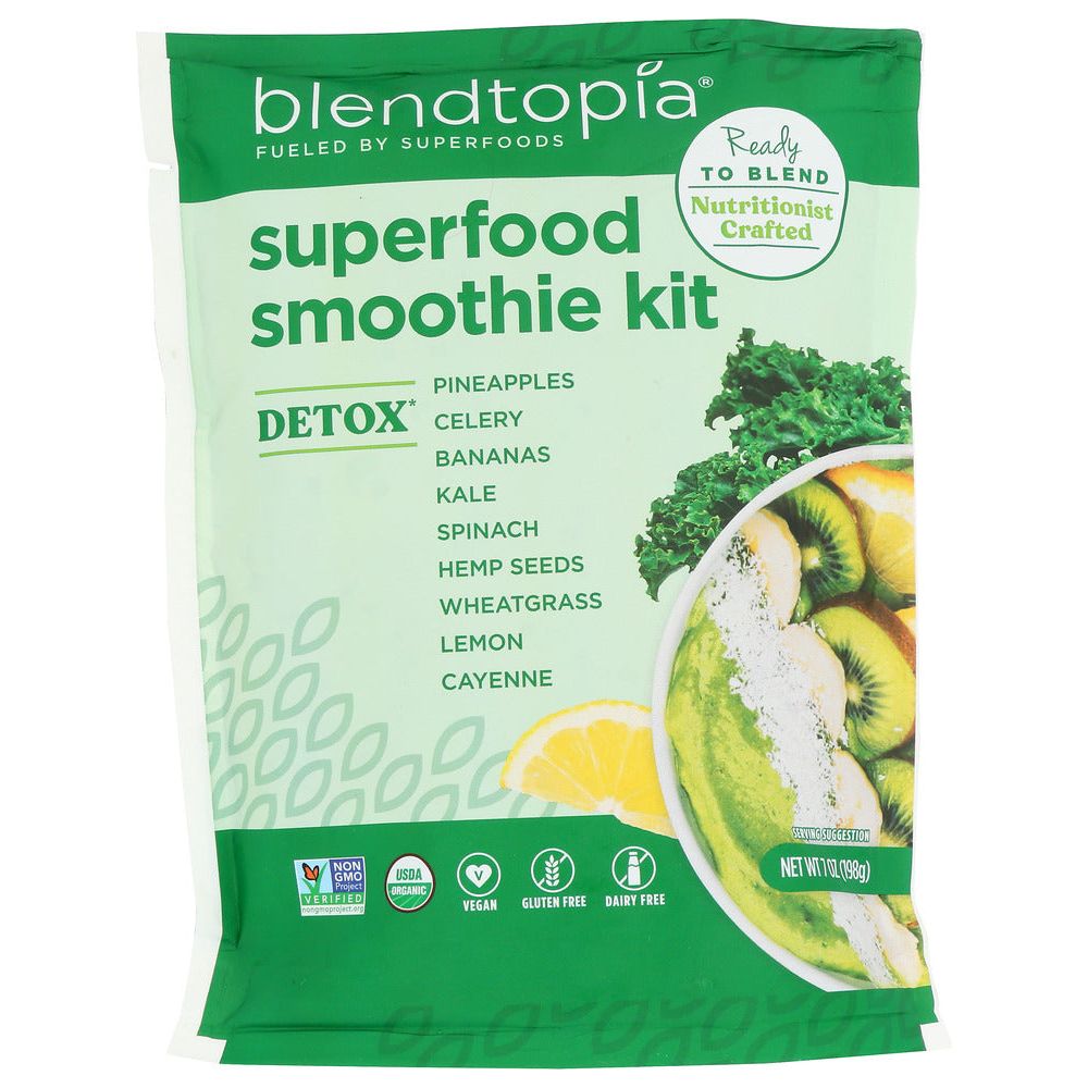 BLENDTOPIA: Detox Organic Superfood Smoothie Kit, 7oz - #tag1# - #tag2#