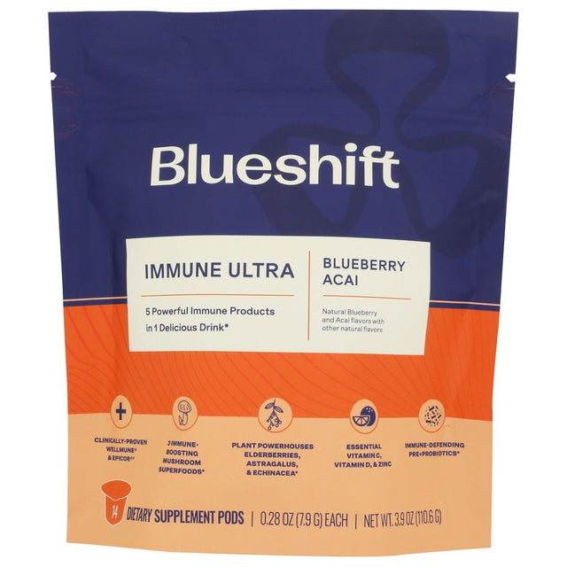 BLUESHIFT NUTRITION: Immune Ultra Blueberry Acai 14Ct, 3.9 oz - #tag1# - #tag2#