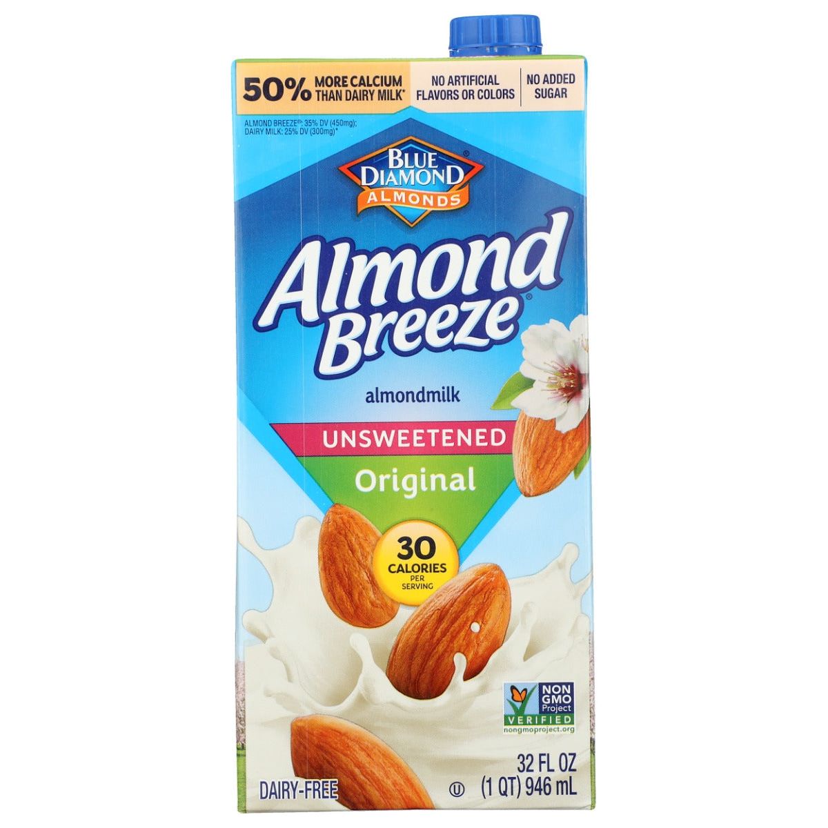 BLUE DIAMOND: Unsweetened Original Almondmilk, 32 fo - #tag1# - #tag2#