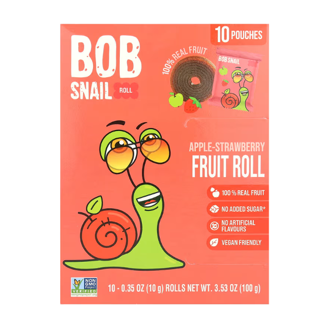 BOB SNAIL: Apple Strawberry Fruit Rolls, 10 pk - #tag1# - #tag2#
