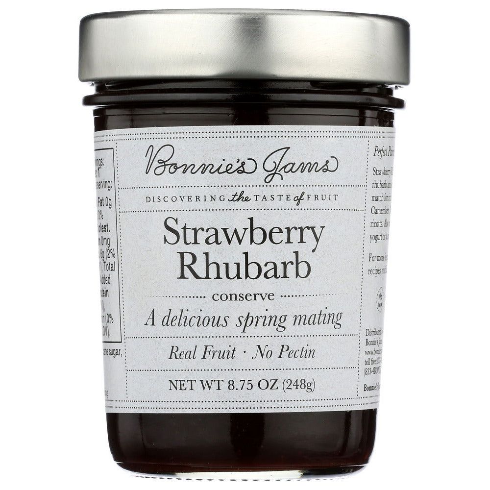 BONNIES JAMS: Jam Strawberry Rhubarb, 8.75 oz - #tag1# - #tag2#