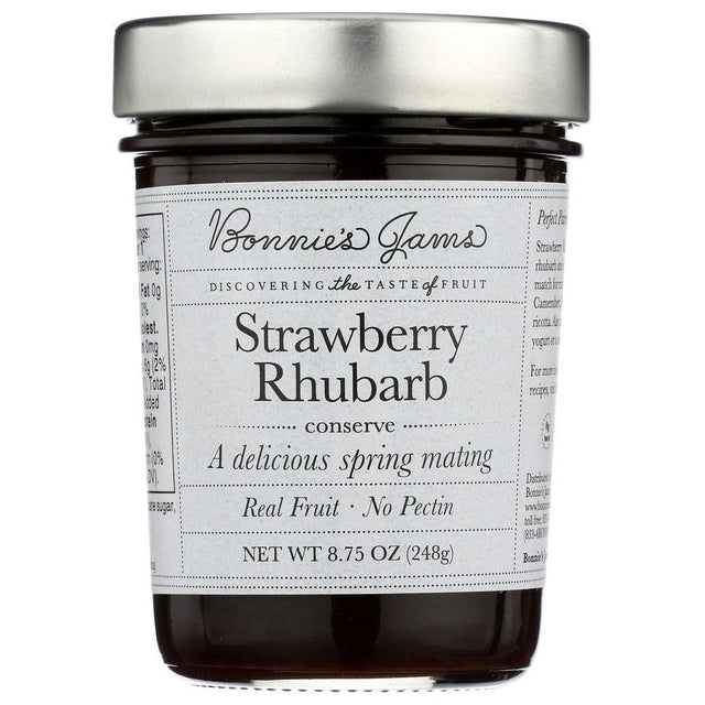 BONNIES JAMS: Jam Strawberry Rhubarb, 8.75 oz - #tag1# - #tag2#