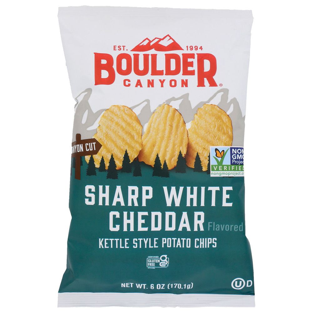 BOULDER CANYON: Canyon Cut Sharp White Cheddar Kettle Cooked Chips, 6 oz - #tag1# - #tag2#