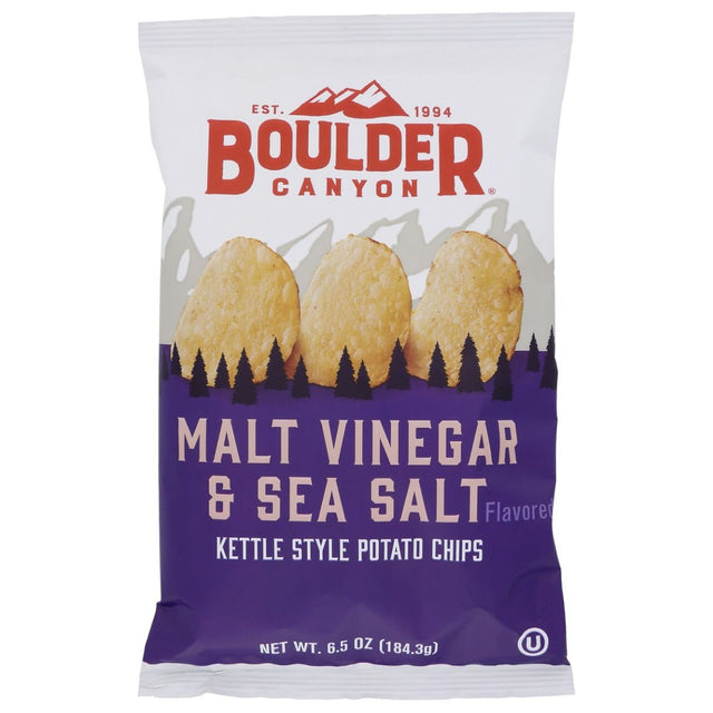 BOULDER CANYON: Malt Vinegar & Sea Salt Kettle Chips, 6.5 oz - #tag1# - #tag2#