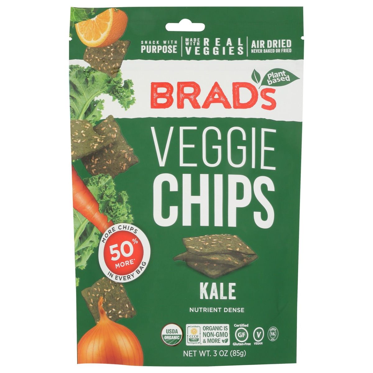 BRAD'S RAW FOODS: Vegan Chips Kale, 3 oz - #tag1# - #tag2#
