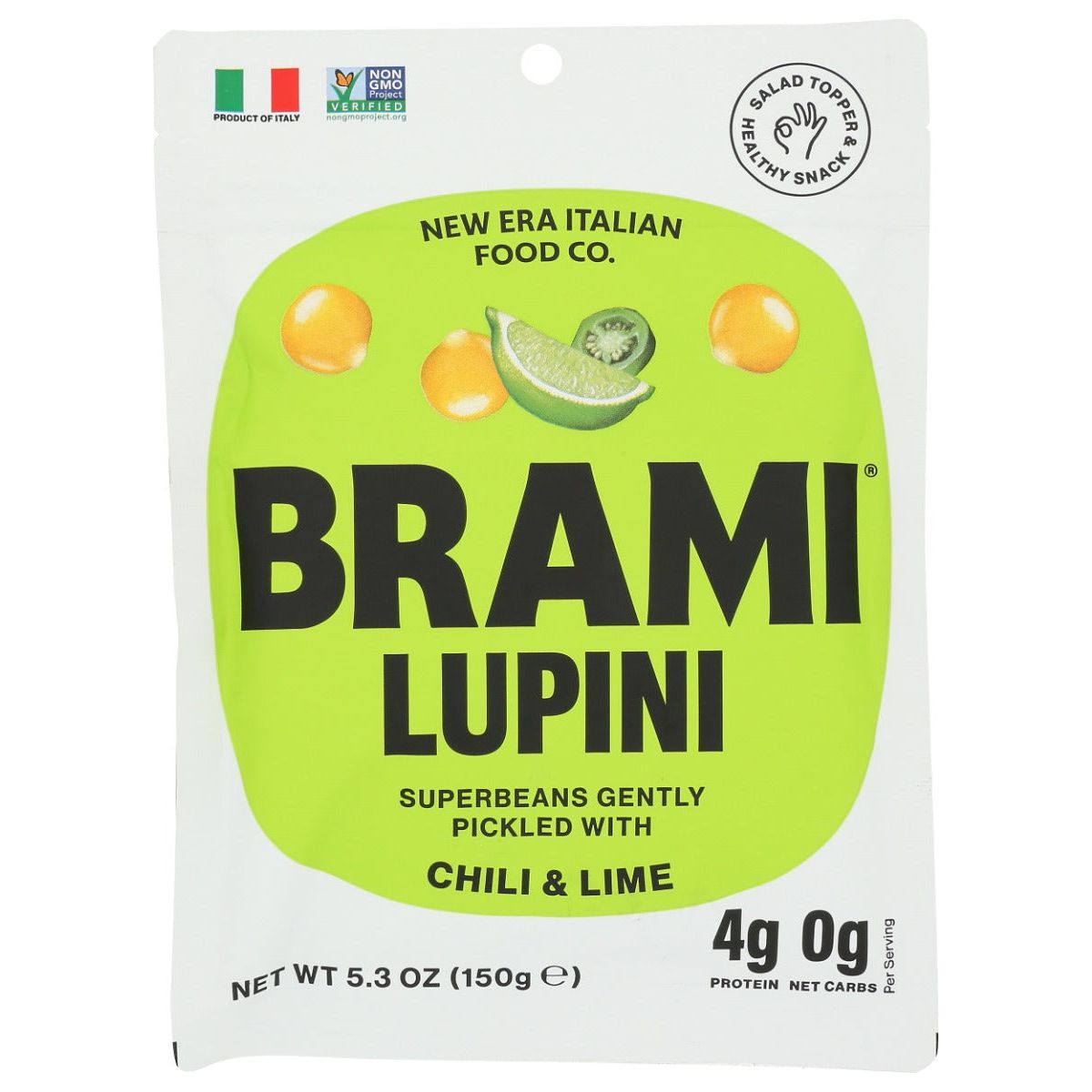 BRAMI LUPINI SNACK: Chili and Lime Beans, 5.3 oz - #tag1# - #tag2#