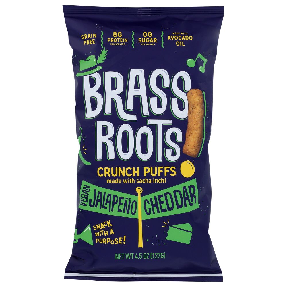 BRASS ROOTS: Grain Free Crunch Puffs Jalapeno Cheddar, 4.5 oz - #tag1# - #tag2#