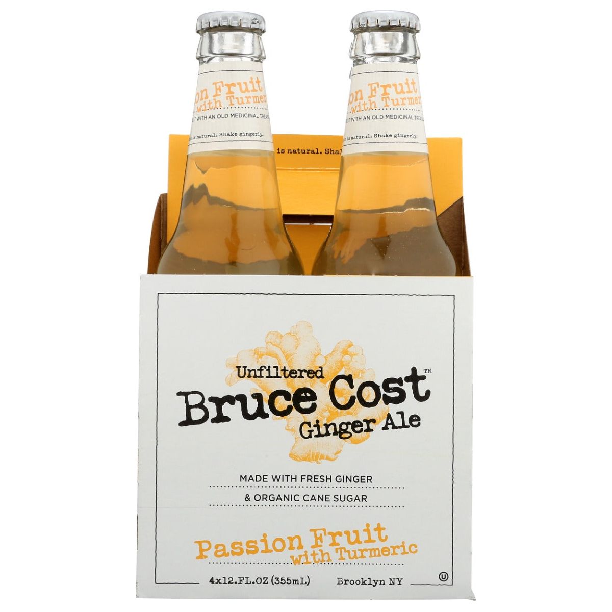 BRUCE COST GINGER ALE: Passion Fruit with Turmeric 4Pk, 48 fo - #tag1# - #tag2#