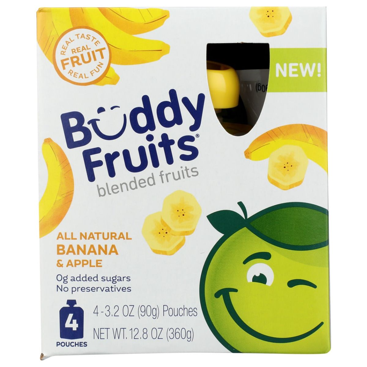 BUDDY FRUITS: Banana And Apple 4 Pouches Blended Fruit, 12.8 oz - #tag1# - #tag2#