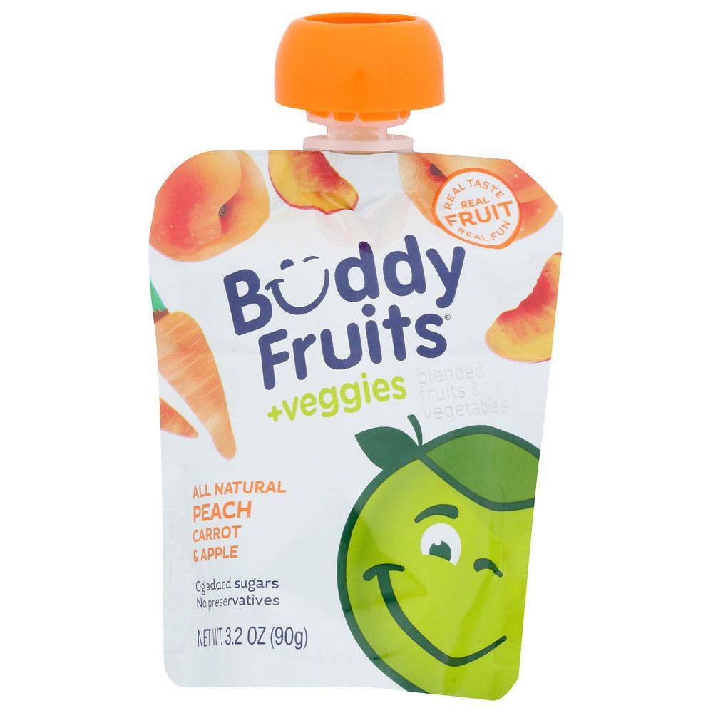 BUDDY FRUITS: Peach Carrot And Apple Blend Fruits And Vegetables, 3.2 oz - #tag1# - #tag2#