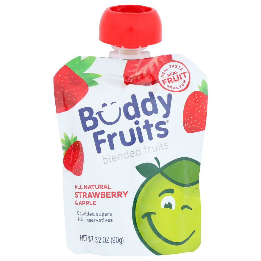 BUDDY FRUITS: Strawberry and Apple Blended Fruits, 3.2 oz - #tag1# - #tag2#