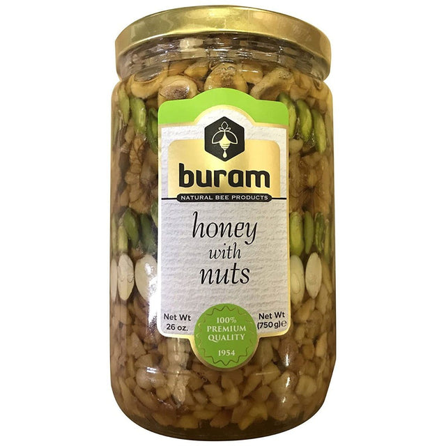 BURAM: Honey With Nuts, 26 oz - #tag1# - #tag2#