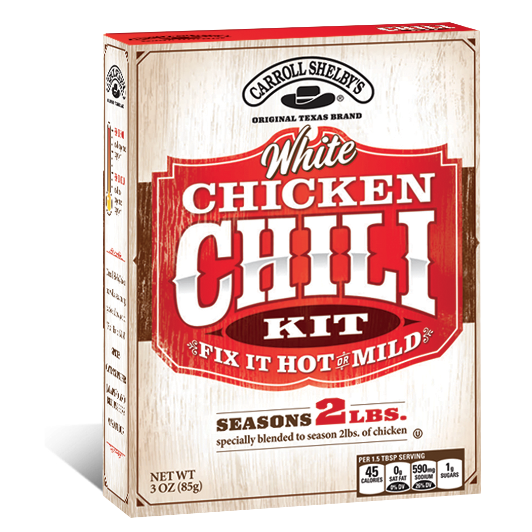 CARROLL SHELBY: White Chicken Chili Kit, 3 oz - #tag1# - #tag2#