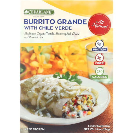 CEDARLANE: Burrito Grande with Chili Verde Sauce, 10 oz - #tag1# - #tag2#