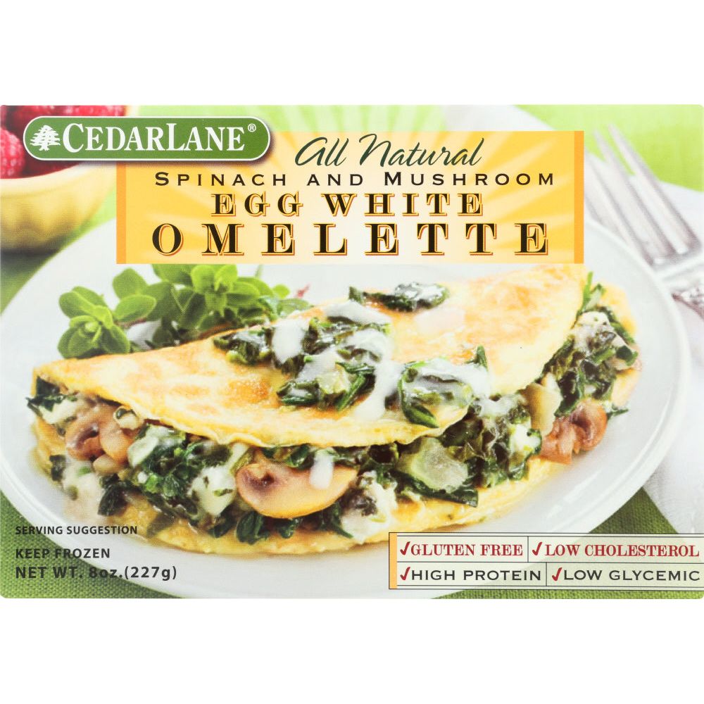 CEDARLANE: Spinach and Mushroom Egg White Omelette, 8 oz - #tag1# - #tag2#