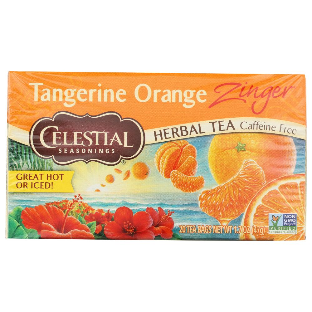 CELESTIAL SEASONINGS: Tangerine Orange Zinger Herbal Tea Caffeine Free 20 Tea Bags, 1.7 oz - #tag1# - #tag2#