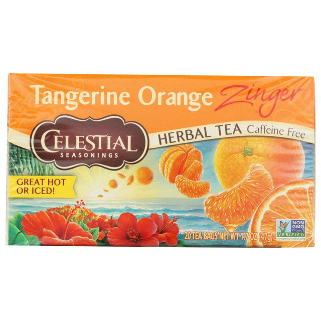 CELESTIAL SEASONINGS: Tangerine Orange Zinger Herbal Tea Caffeine Free 20 Tea Bags, 1.7 oz - #tag1# - #tag2#