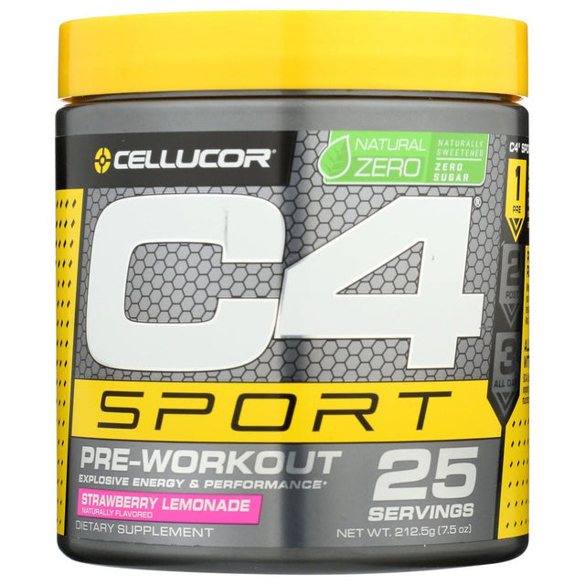 CELLUCOR: C4 Sport Natural Zero Strawberry Lemonade, 7.5 oz - #tag1# - #tag2#