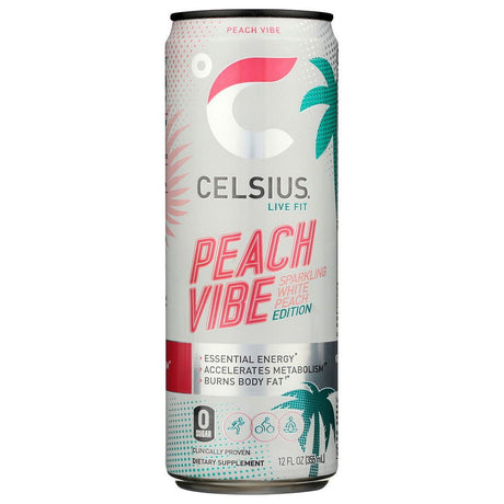 CELSIUS: Beverage Sparkling Peach Vibe, 12 fo - #tag1# - #tag2#
