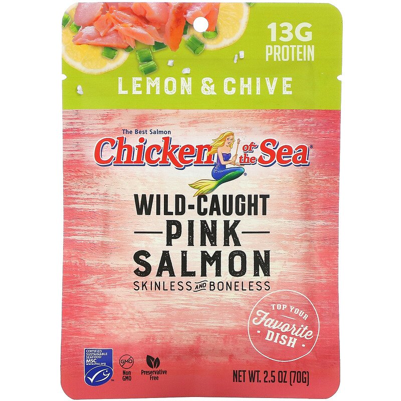 CHICKEN OF THE SEA: Wild Caught Pink Salmon Lemon And Chive, 2.5 oz - #tag1# - #tag2#