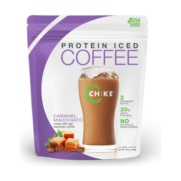 CHIKE: Protein Iced Coffee Caramel Macchiato, 16.3 oz - #tag1# - #tag2#